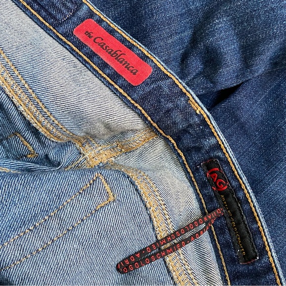 AG Adriano Goldschmied Casablanca low rise waisted crop straight leg blue jeans - Picture 8 of 12